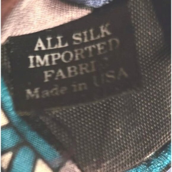 Vintage Necktie Screenplay Martin Wong Silk Geometric Abstract Blue Black Beige - Picture 3 of 8